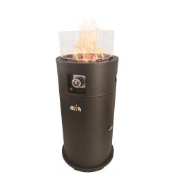 Alva Gas Short Stand Firepit Patio Heater With Lava Stones