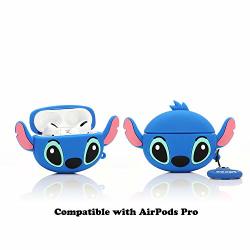 Lkdepo 3D Cartoon Silicone Airpods Pro Case Cover With Keychain Cute Comic Skin Design Airpods Pro Charging Protective Covers Compatible With Airpods Pro 2019 Release Stitch