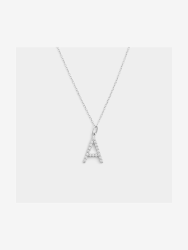 Chet Sterling Silver Cubic Zirconia A Initial Pendant