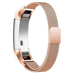 Fitbit Ipely Alta Bands Milanese Magnetic Loop Stainless Steel Replacement Accessory Band Bracelet Strap For Alta Tracker Rose Gold