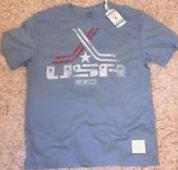 Authentic Retro Sport Usa Olympic Blue Reebok Vintage Hockey T-Shirt Shirt - Small