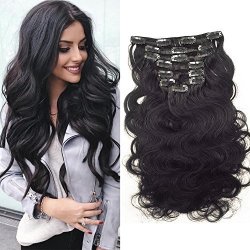 Lacer Hair 10inch Mongolian Wave Clip In Hair Extensions Virgin