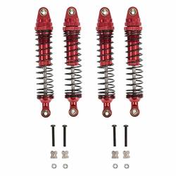 Hisoul 4PCS Rc Car Shock Absorbers - 110MM Metal Shock Absorber Damper With Screw Kit For 1 10 Axial SCX10 Rc Car Red