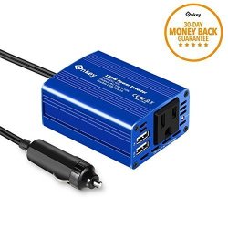 Enkey 150W Car Power Inverter Dc 12V To 110V Ac Converter With 3.1A Dual USB Charger - Blue