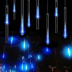 Meteor Shower Rain Lights 8 Tubes LED String Light For Wedding Party Christmas Xmas Decoration Tree Party Garden Xmas String Light Outdoor 50 Cm Blue