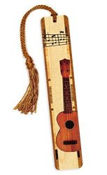 Musical Instrument - Ukulele In Color Wooden Bookmark With Tassel