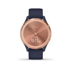 Garmin Vivomove 3S Smart Watch Navy Silicone With Rose Gold Hardware