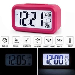 LED Digital Lcd Alarm Clock Time Calendar Thermometer Snooze Backlight