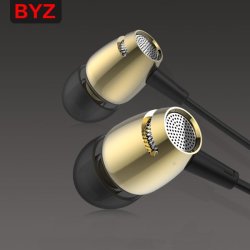 Byz K53 3.5mm In-ear Microphone Noise Reduction Bass Metal Earphone For Samsung