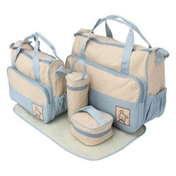 Multifunctional Baby Changing Handbag Set - Light Blue 5 Piece