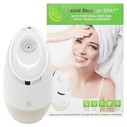 Facial Steamer Spa By Nuv Derm - Best Nano Ionic Warm Mist Home Face Sauna & Portable Humidifier Machine. Perfect For Deep Cleaning Pores Blackhead