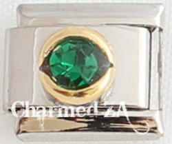 Italian Charms - Round Birthstone May Fits Nomination