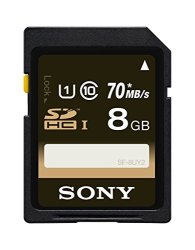 Sony 8GB Class 10 UHS-1 Sdhc Up To 70MB S Memory Card SF8UY2 TQ