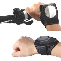 Wisamic Cycling Bicycle Bike Rear View Mirror Wrist Guards Wristbands Back Mirror Black