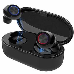 True Wireless Earbuds Bluetooth 5.0 With MIC HD Stereo Touch Control In-ear Headphones IPX7 Waterproof Sports Earphone With Charging Case Black