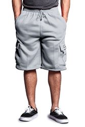 USA G-style Men's Solid Fleece Cargo Shorts DFP1 - Grey - XL