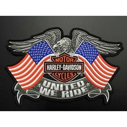 Global Products, Inc. Harley-davidson United We Ride Eagle Emblem LG Patch 8 X 5.25 Inch EM125844