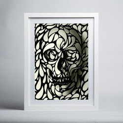 Ali Gulec Skull - Framed Print - A2 White