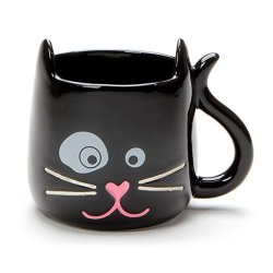 Enesco Our Name Is Mud Outside The Litter Box Sculpted Cat 12 Ounce Black Stoneware Mug