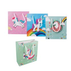 Unicorn Gift Bag Med 20X20CM - 6 Pack