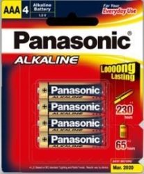 Panasonic Alkaline Aaa Battery - 4 Pack