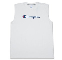 Champion Mens Big And Tall Jersey Muscle Tee With Script Logo White 1X-LARGE Big