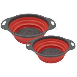 2 Piece Collapsible Colander strainer Set SGN1922 - Red