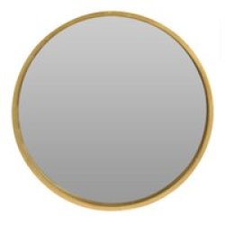 Round Mirror With Golden Wooden Frame 50CM