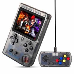 MEEPHONG Handheld Game Console Tv Output Retro Fc Plus Extra Joystick Nes Classic Game Console Built-in 168 Handheld Video Games Black Transparent