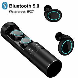 Gxslkwl Tws True Wireless Earbuds Bluetooth 5.0 Earphones Charging Case Hi-fi Deep Bass Sound Waterproof Touch Control Headsetsz Color : Red