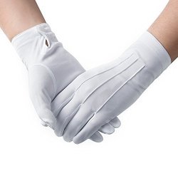 Fun World Men's Men Police White Nylon Cotton Gloves Accessory -white Standard
