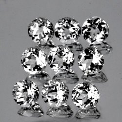 Diamond Alternative 3.20ct 9 Pieces 4.00 Mm Round Cut Sparkling White Topaz Lot - 100% Natural