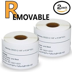2 Rolls Dymo 30323 Removable Compatible 2-1 8" X 4" 54MM X 101MM Large Shipping Labels Removable Compatible With Dymo 450 450 Turbo 4XL And Many More