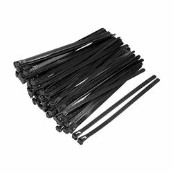 Uxcell 60PCS Reusable Cable Ties 8 Inch X 0.3 Inch Adjustable Nylon Zip Ties Wraps Black