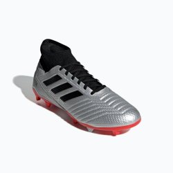 Adidas Men's Predator 19.3 Firm Ground Soccer Boots - Silver black
