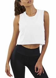 Mippo Women's White Crop Tank Top Mesh Tanks Solid Basic Color High Neck Sleeveless Tops Activewear Running Tank Tops For Women White XS