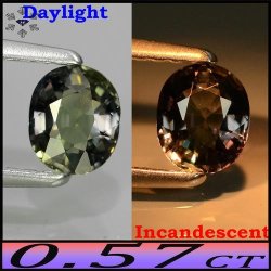 0.57CT Unheated Tanzanian Sapphire Vs - Oval Changes From Green Violet To Orange Violet