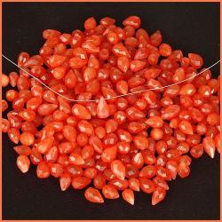 Natural Orange Carnelian Briolettes 8MM-12MM Approx Each 55 Pieces Sold Individually