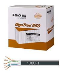 Black Box CAT6 550-MHZ Solid Bulk Cable Utp Cmr Pvc Bk 1000FT Pull-box