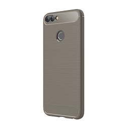 Huawei P Smart Case - Ultra Thin Soft Tpu Shock Proof Back Cover With Carbon Fiber Design Protective Case For Huawei P Smart - Gray