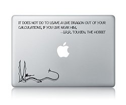 J.r.r. Tolkien Quote And Smaug Dragon The Hobbit Apple Macbook Laptop Vinyl Sticker Decal