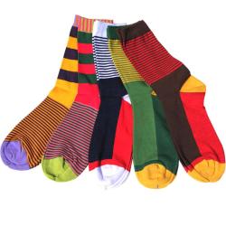 Colorful Dress Socks 5 Pairs Lot No Gift Box - GROUP12