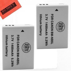 Bm Premium 2-PACK Of NB-5L Batteries For Canon Powershot SX230 Hs SX210 Hs SX200 Hs S100 S110 Digital Camera