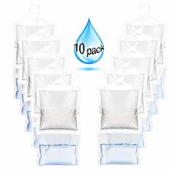 Zmfh 10 Pack Moisture Absorber Hanging Bags No Scent Max Odor Eliminator 220G Dehumidification Bags For Closets Bathrooms Laundry Rooms Pantries Storage