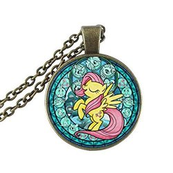 Sunshine Day Fluttershy My Little Pony Friendship Is Magic Necklace Glass Cabochon Necklace A3190