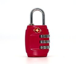 Just Lock Authorized Tsa Approved Metal Material Security 3 Combination Travel Suitcase Luggage Bag Code Lock Padlock Hot Pink