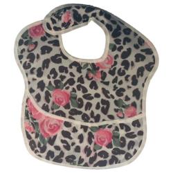 4AKID Waterproof Baby Bib With Crumb Catcher - Assorted Designs - Pink Roses