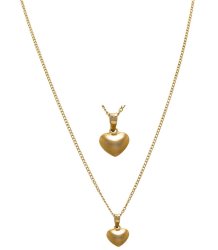 9CT 925 Gold Fusion Heart Pendant With Chain - 820088