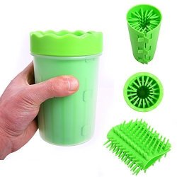 Qbleev Dog Paw Cleaner Cup Large Pet Cleaning Brush Foot Grooming Washer Mud Washing Dirt Buster For Medium Sized Feet Dogs Cats Portable Green