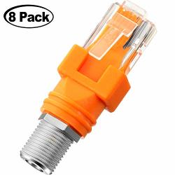 8 Packs Rf To RJ45 Converter Adapter F Female To RJ45 Male Coaxial Barrel Coupler Adapter RJ45 To Rf Connector Coax Straight Connector